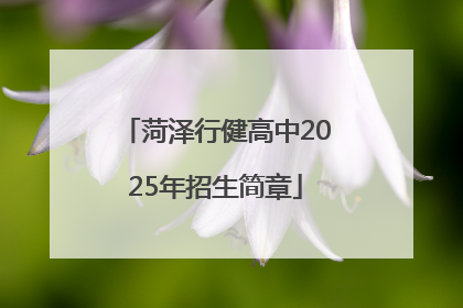菏泽行健高中2025年招生简章